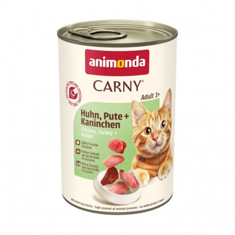 ANIMONDA Carny Adult kana, kalkun, küülik märg kassitoit 400g