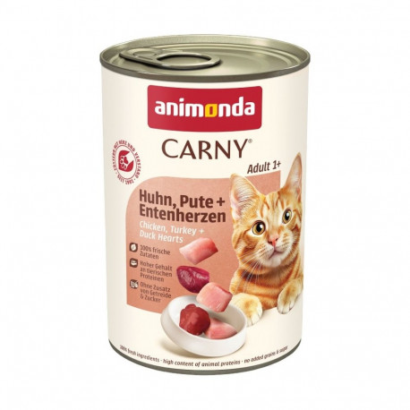 ANIMONDA Carny Adult kana, kalkun, pardisüdamed märg kassitoit 400g