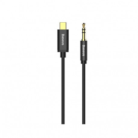 Baseus helikaabel USB-C-3.5mm mini-jakiga 1.2m, must