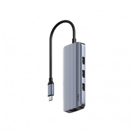 Cudy UH606 laptop dock/port replicator Wired USB 3.2 Gen 1 (3.1 Gen 1) Type-C Grey, Silver