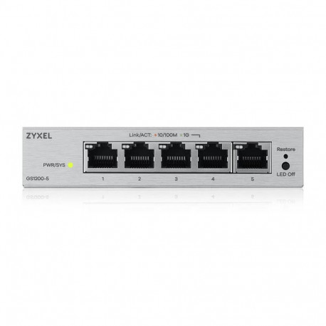 Zyxel GS1200-5V3 Managed L2 Gigabit Ethernet (10/100/1000) Desktop Grey