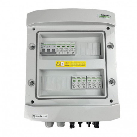 EMITTER DC/AC hermeetiline lülitusseade IP65 Noark 1000V type 2 DC ülepingekaitse 2 x PV string 2 x 