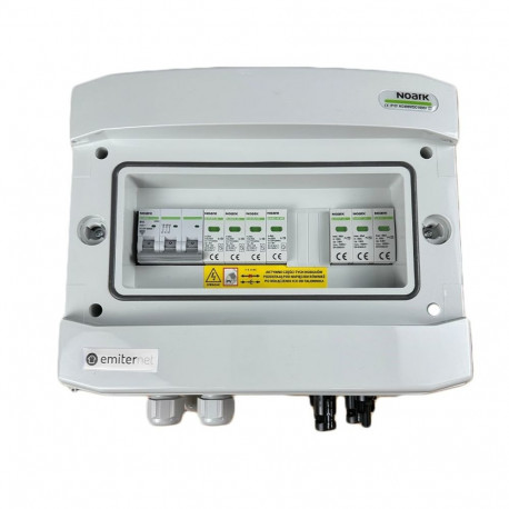 Switchgear attached DCAC hermetic IP65 EMITTER with Noark 1000V type 2 DC surge arrester, 1 x PV str