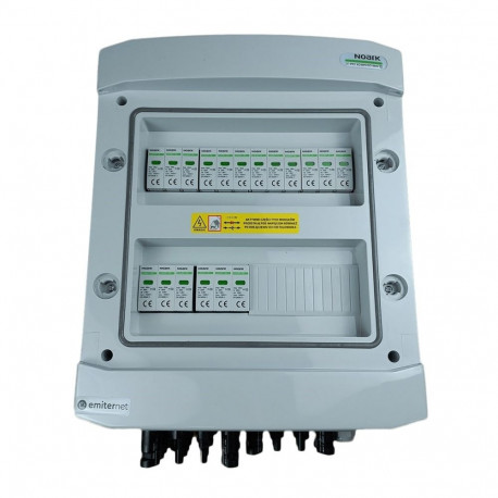 Switchgear attached DC hermetic IP65 EMITTER with Noark 1000V type 2 DC surge arrester, 6x PV string