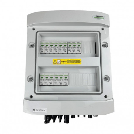 EMITTER hermeetiline DC lülitusseade IP65 Noark DC ülepinge kaitse 1000V type 1+2, 5x PV-ahel, 5x MP