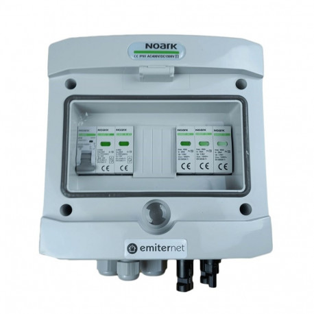 EMITTER hermeetiline lülitusseade DCAC IP65 kinnitusega Noark 1000V type 2 DC ülepinge kaitse 1 x PV