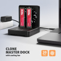 ADSA-M2C22 USB-C 2xNVMe /SATA M.2 20Gbps cooler