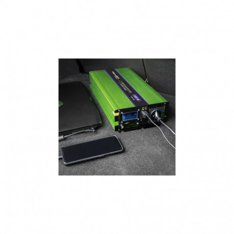 Qoltec autoinverter Monolith 2000W, roheline