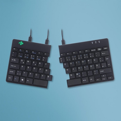 R-Go Tools ergonoomiline klaviatuur R-Go Split Break v2 QWERTZ (DE) juhtmega, must
