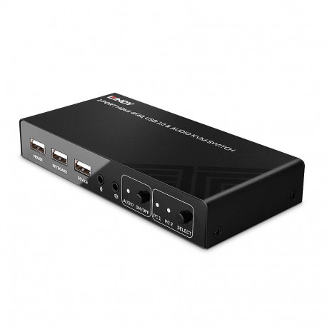 Lindy kvm-lüliti 2-portine HDMI 4K60 USB 2.0 ja heli