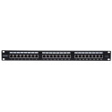 Intellinet Patch Panel, Cat6a, FTP, 24-Port, 1U, Shielded, 90° Top-Entry Punch Down Blocks, Black