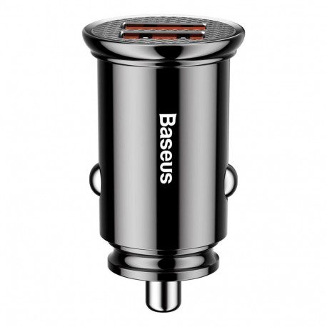 Car charger Baseus Circular 2xUSB QC3.0 5A 30W black