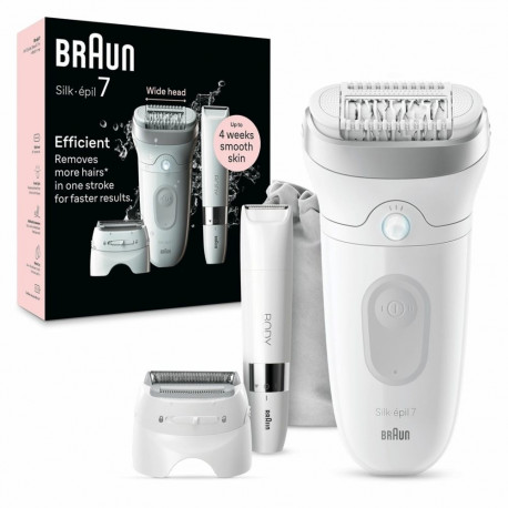Braun epilaator Silk-épil 7 7-441 40 pintsettiga, hõbedane, valge