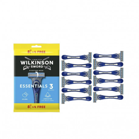 WILKINSON ESSENTIALS 3-teralised ühekordsed raseerijad 12u