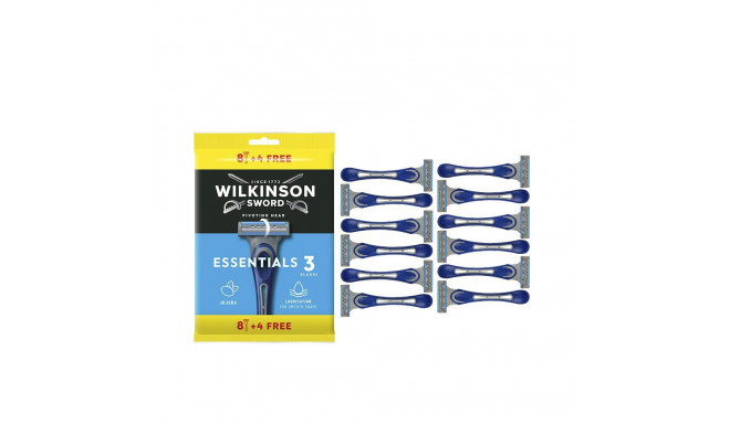 WILKINSON ESSENTIALS 3-teralised ühekordsed raseerijad 12u