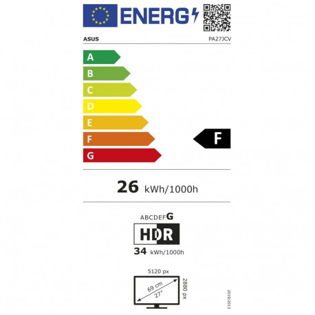 ProArt monitor PA27JCV 68.6cm (27 Zoll) UltraHD/5K IPS USB-hub, must/hõbedane