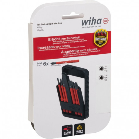 Bit-Satz slimBit electric (rot, 6-teilig)