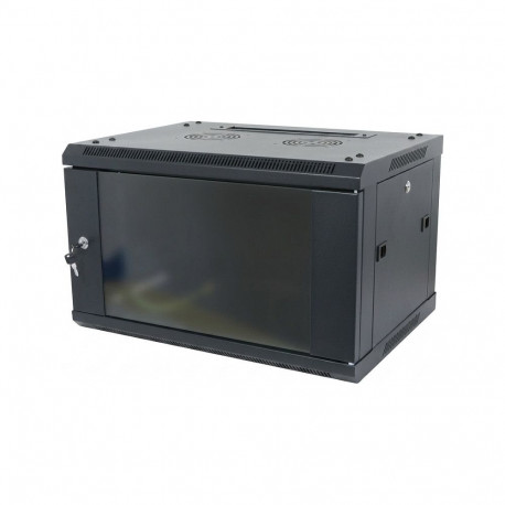 "ALLNET Netzwerkschrank 19"" 12HE 1-teilig T450mm Schwarz zerlegt(Flat Pack) SMA-Serie"