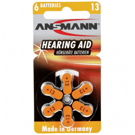 "1x6 Ansmann Zinc-Air 13 (PR48) Hörgeräte Batterien"