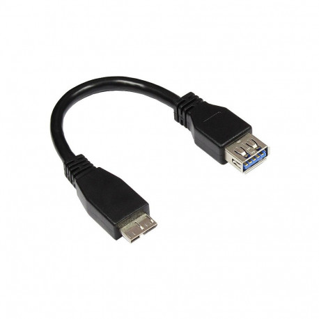"Adapterkabel USB 3.0 OTG (On-the-go), Stecker Micro B an Buchse A, schwarz, 0,1m, Good Connections®