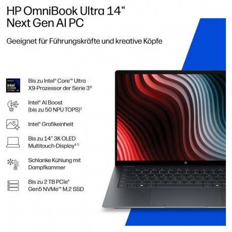 HP sülearvuti OmniBook Ultra 14-kd0201ng CU9 386H/32GB/2TBSSD/W11 Pro puutetundlik