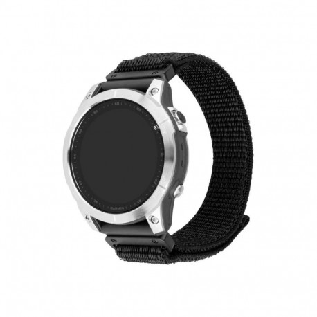 fixed | Sporty Strap for Garmin QuickFit 22mm | 160-210 mm | Black | Nylon