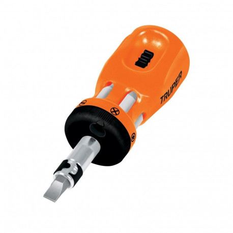 Truper ratchet mini screwdriver with 6 bits