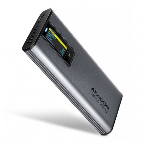 Axagon SSD-korpus EEM2-SD2 USB-C 10Gbps M.2 NVMe & SATA kuvariga