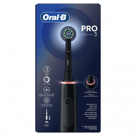 Oral-B hambahari Pro 3 3000 täiskasvanutele pöörlev-kõikuva liikumisega, must