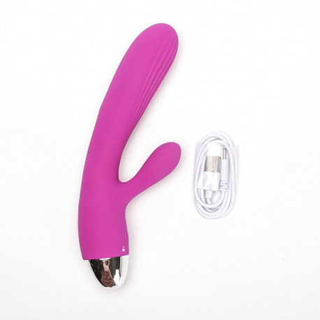 Wibrator Silikonowy Typ Króliczek Ładowany Usb Fioletowy
