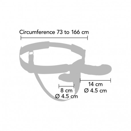 Topeltvibreeriv silikoonist peenisekujuline strap-on 14cm