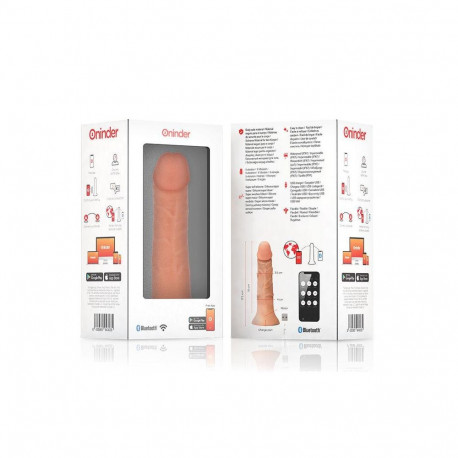 ONINDER vibraator-dildo BOGOTÁ väike 9-kiiruseline 17.5cm Ø4cm tasuta rakendus, naturaalne