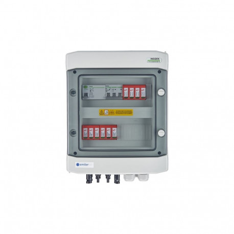 EMITTER hermetiline DCAC lülitusseade IP65 koos DC ülepingekaitsega Dehn 1000V type 2, 2 x PV ahel, 