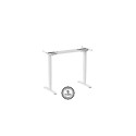 Adjustable Height Table Up Up Bjorn II White, Table top M Dark Walnut