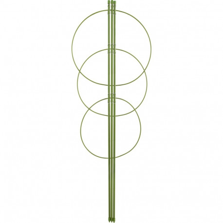 Bioogrod 721307 plant support rings, 3 rings, 75cm, 27.5cm, steel, green
