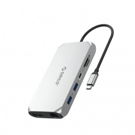 Orico XCR 12in1 USB-C Docking Station 2x USB-A 3.1 1x USB-A 2.0 1x USB-C PD 100W 1x USB-C 3.1 2x HDM