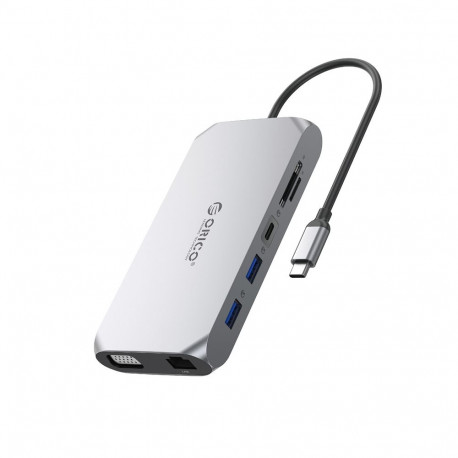 Orico XCR 12in1 USB-C Docking Station 3x USB-A 3.1 1x USB-A 2.0 1x USB-C PD 100W 1x USB-C 3.1 1x HDM