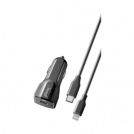 Autolaadija Ploos USB-C 18W + kaabel Lightning