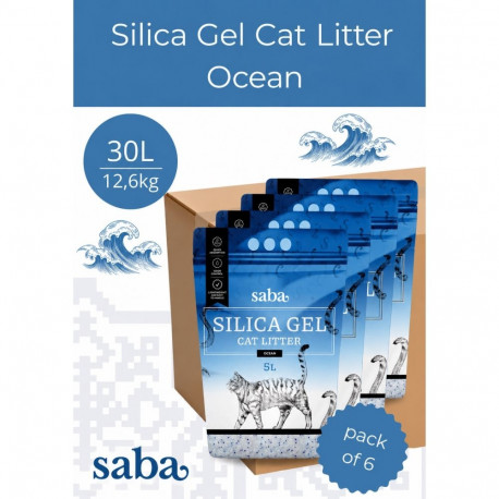 SABA ocean-scented silica gel cat litter 30L