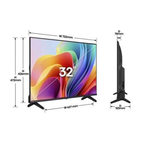 Hisense TV | 32A4S | 32 | Smart TV | VIDAA Smart OS | HD | Black