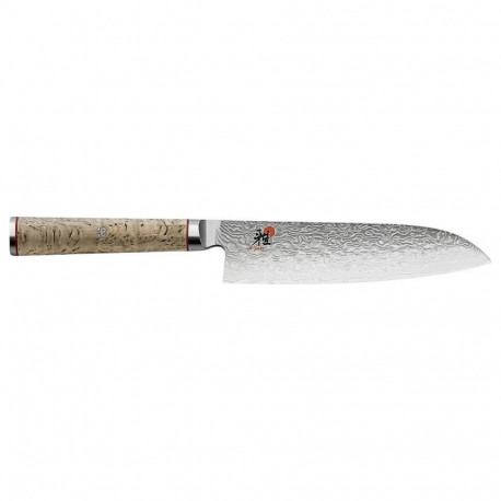 "MIYABI Santoku-/Kochmesser Stahl, 180 mm silber / birke"