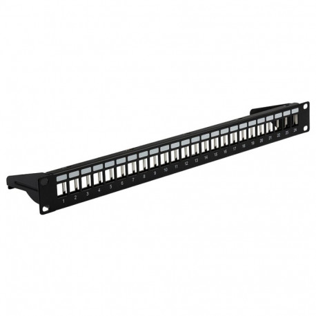 "EFB Verteilerfeld 19"" 1HE, 24-Port, Metall, klappbar schwarz RAL9005"