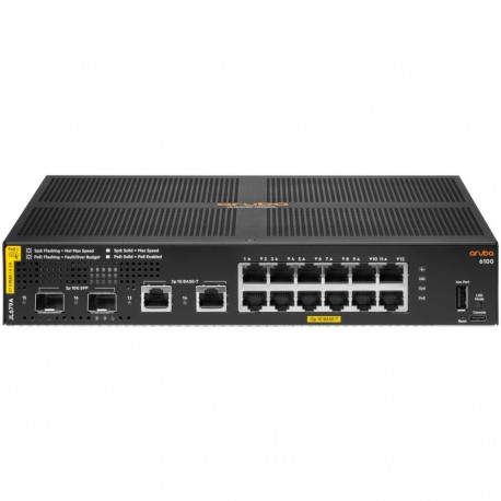 "12+4P HP Enterprise Aruba 6100 12G + 2G/2SFP+ POE+ (139W) 2G/2SFP+ Switch RM M"