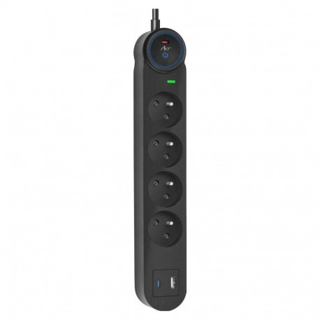 Extension cord 4 sockets + USB A + USB C Art FU910 1,5 m black