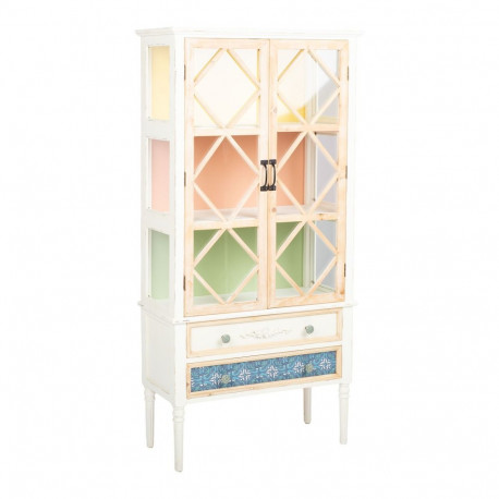 Display cabinet  BIANCA 78x35xH162cm, antique white