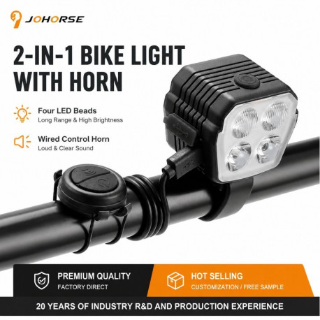 iLike 120dB Electric Bike Horn with Wired Remote Button, Waterproof Bicycle Horn for Bikes & E-Scoot