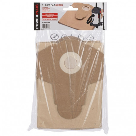Bags for vacuum cleaner 8L (5pcs.) POWE90100 POWERPLUS E