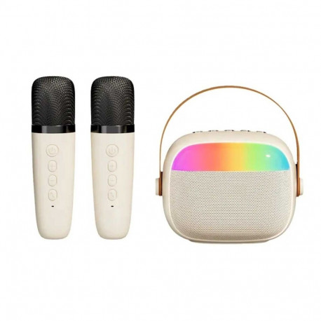 Riff K30 RGB Portable BT karaoke system with x2 Wireless mics