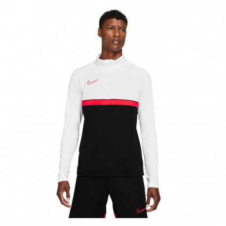 Bluza męska Nike Dri-FIT Academy 21 Drill Top biało-czarna CW6110 016
