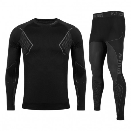 Bielizna termoaktywna męska Alpinus Active Base Layer Set czarno-szara GT43257